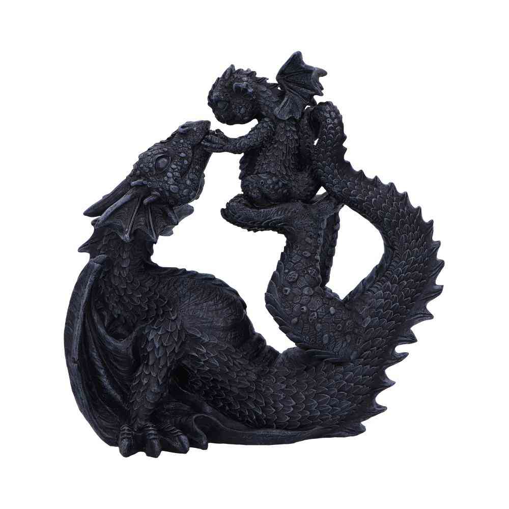 Nemesis Now - Drakaina and Dragonling 22cm Figurine - Dragon - Black
